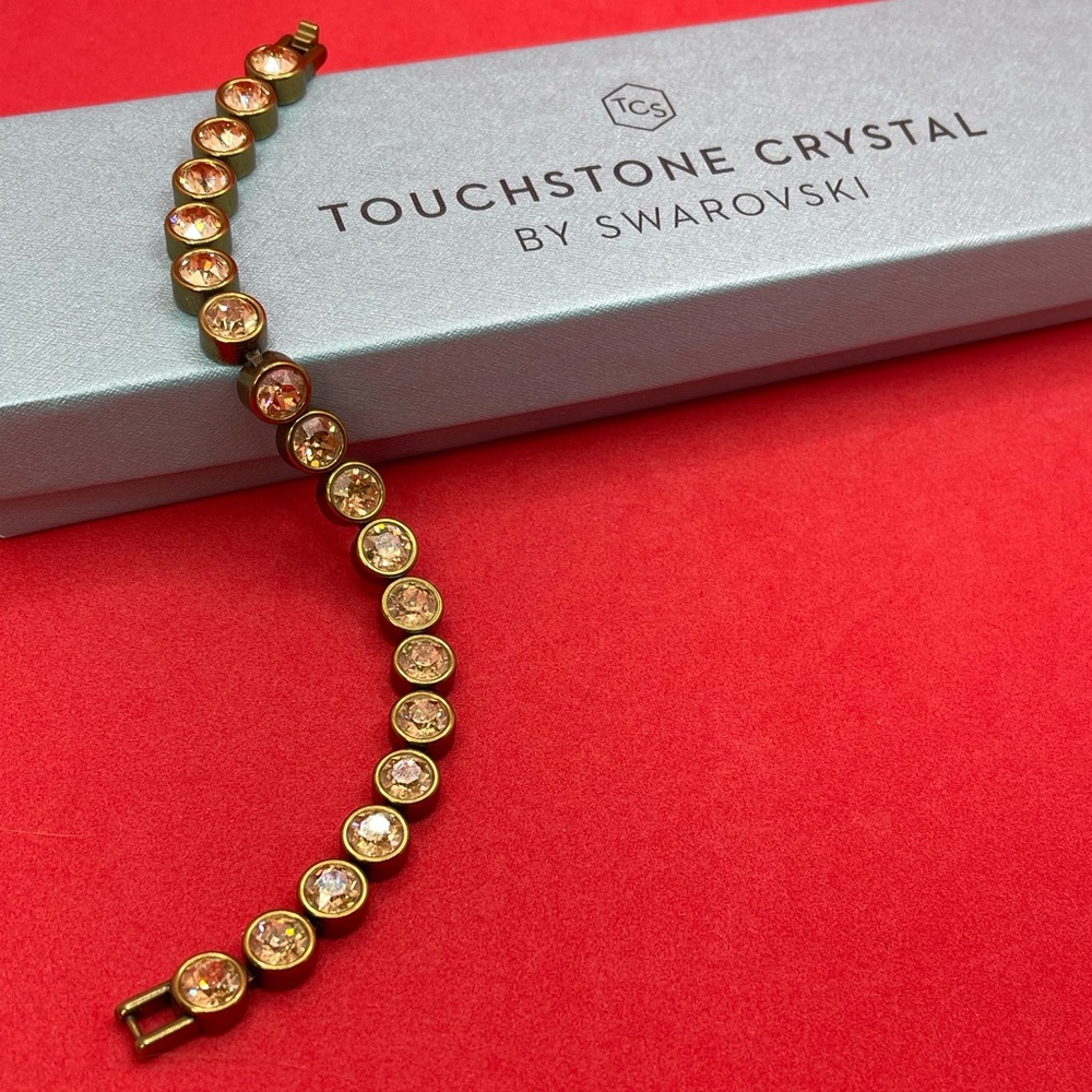 Touchstone Crystal Bronze and Gold Ice Bracelet